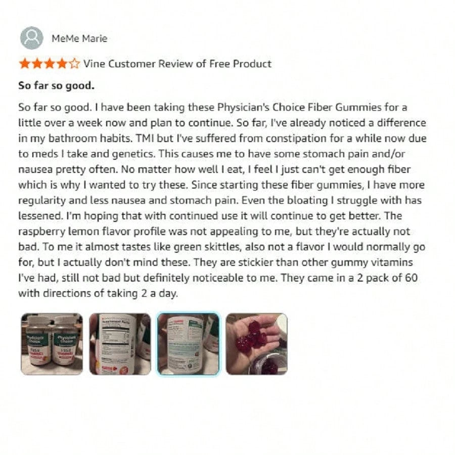 Daily Fiber Gummies – Prebiotic Fiber Supplement for Digestion, Regularity & Gut Health | Delicious, No Powders or Pills | For Men & Women