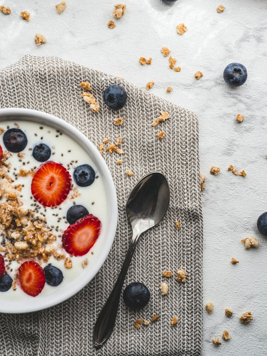 Fermented yogurt bowl representing gut health and probiotics