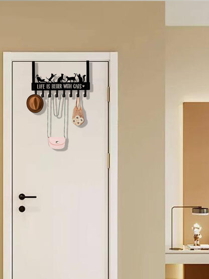 Over-the-door 8-hook organizer rack for coats and towels