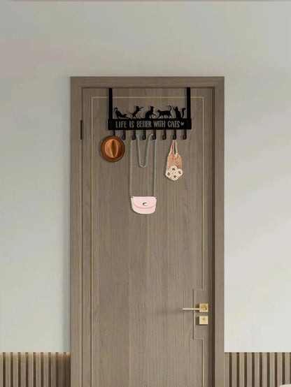 Over-the-door 8-hook organizer rack for coats and towels