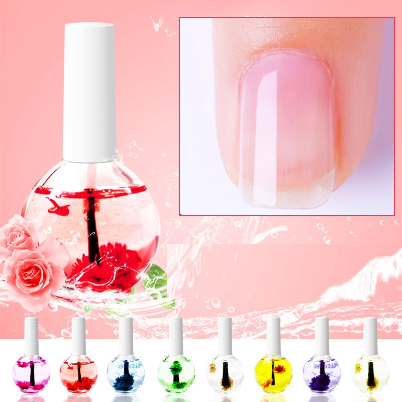 Nourishing dried flower cuticle oil nail treatment