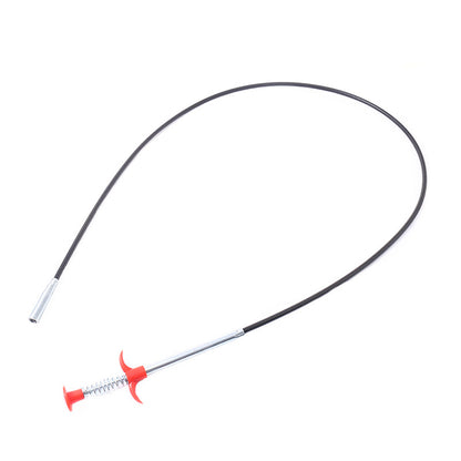 Flexible spring drain clog remover tool