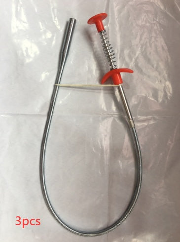 Flexible spring drain clog remover tool