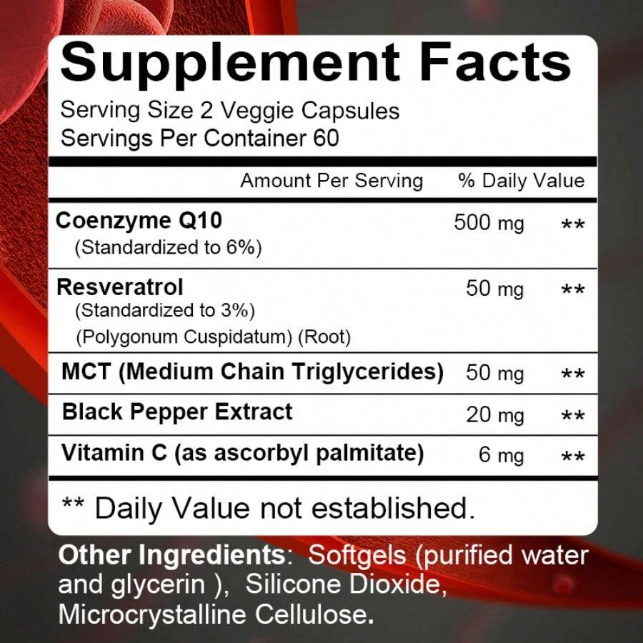 CoQ10 Heart Health Softgels - back label supplement facts