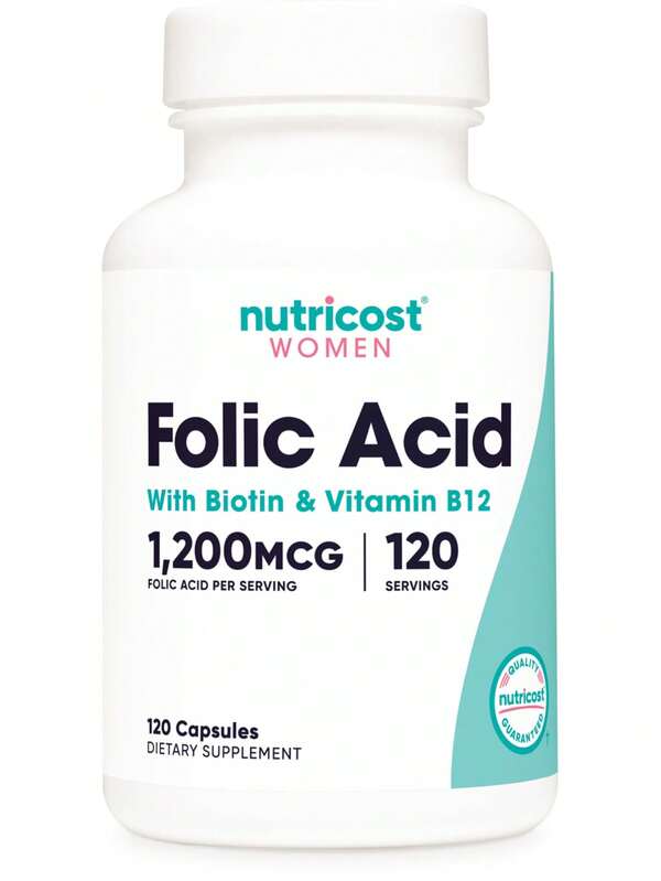 Folic Acid for Women 1200mcg with B12 and Biotin 120 capsules