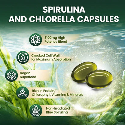 Spirulina & Chlorella Superfood Capsules - view 3