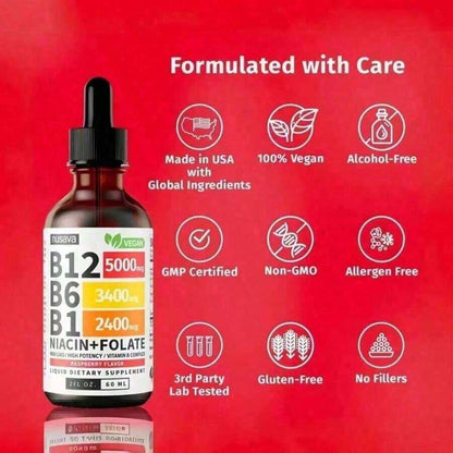 Vitamin B12 Energy Liquid Drops - back label supplement facts