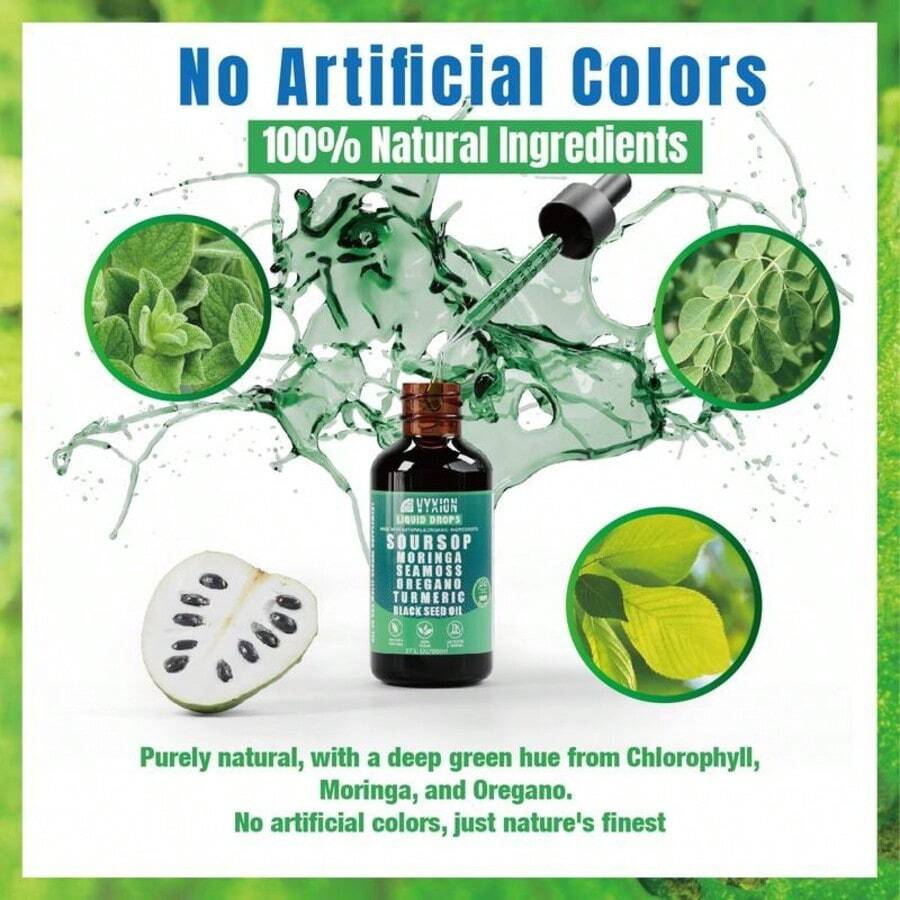 Soursop 10-in-1 Liquid Wellness Drops - back label supplement facts