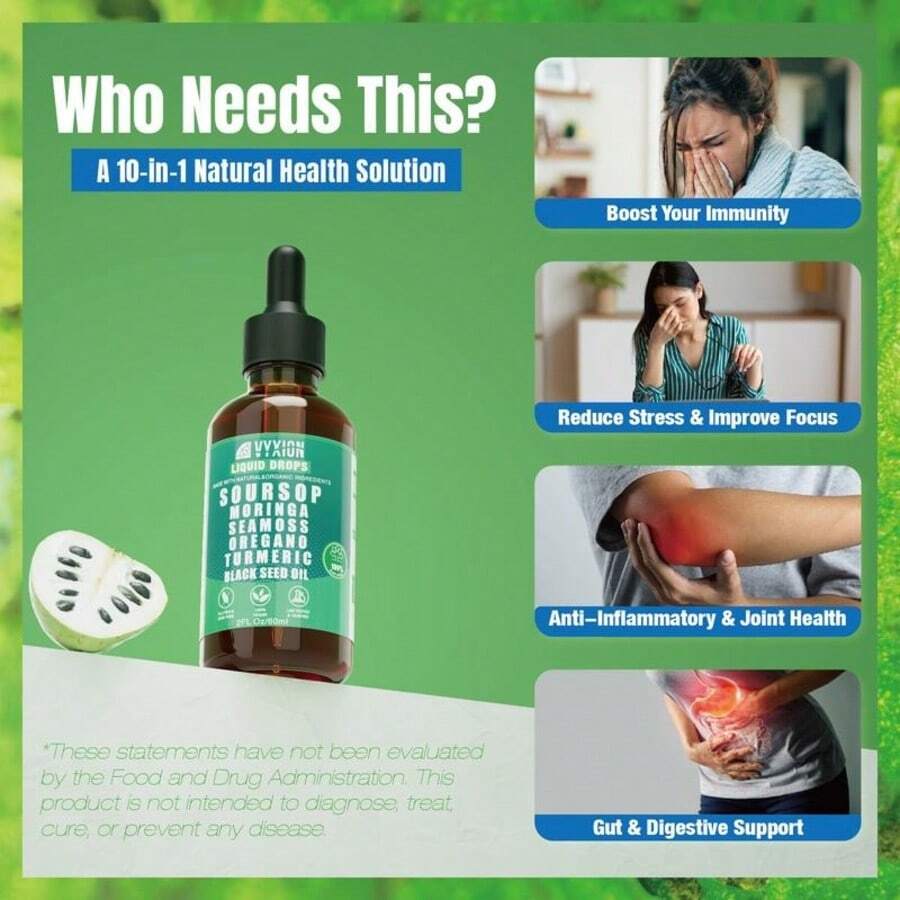 Soursop 10-in-1 Liquid Wellness Drops - detail