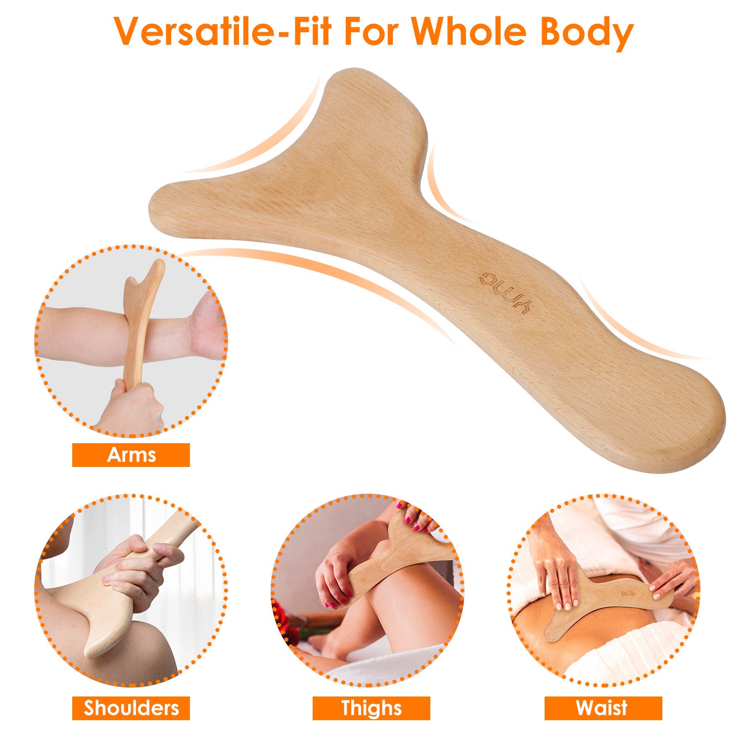 Wood therapy lymphatic drainage massage paddle for body sculpting