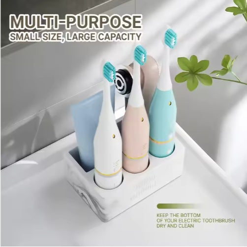 Countertop toothbrush and toothpaste organizer stand