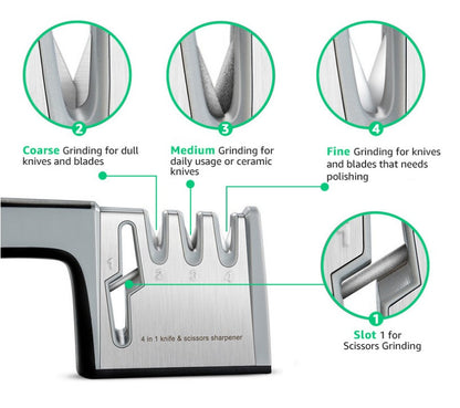 4-in-1 handheld kitchen knife sharpener