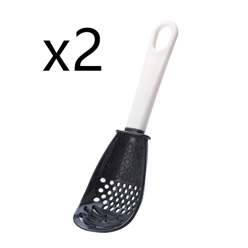 Multifunctional slotted cooking spoon and masher