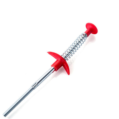 Flexible spring drain clog remover tool