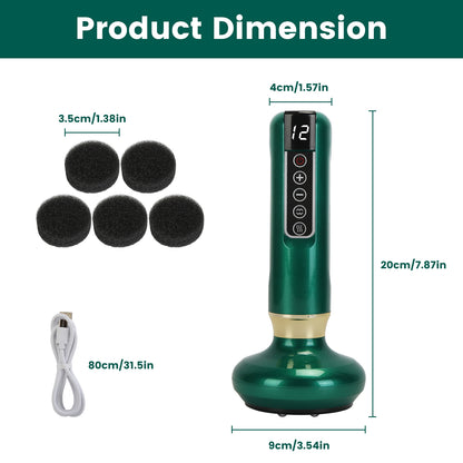 Electric cupping massager with vacuum suction and heat
