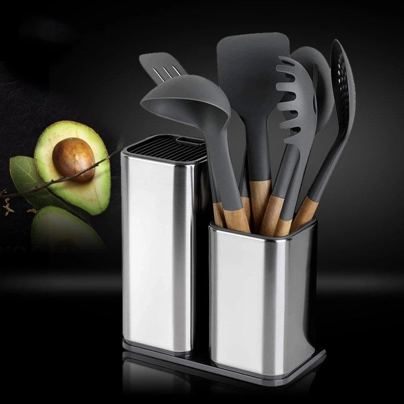 Large-capacity kitchen utensil and cutlery holder