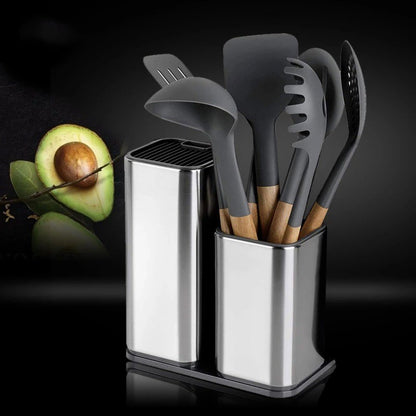 Large-capacity kitchen utensil and cutlery holder