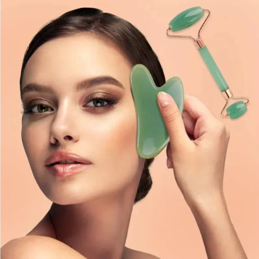 Gua sha facial tool set natural resin face massager