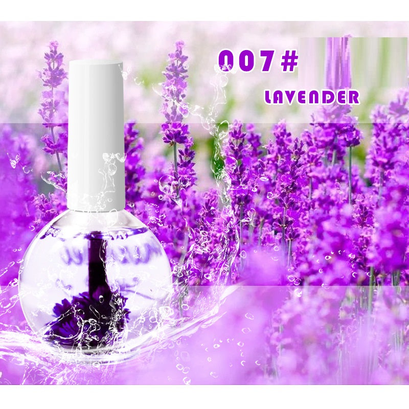 Nourishing dried flower cuticle oil nail treatment