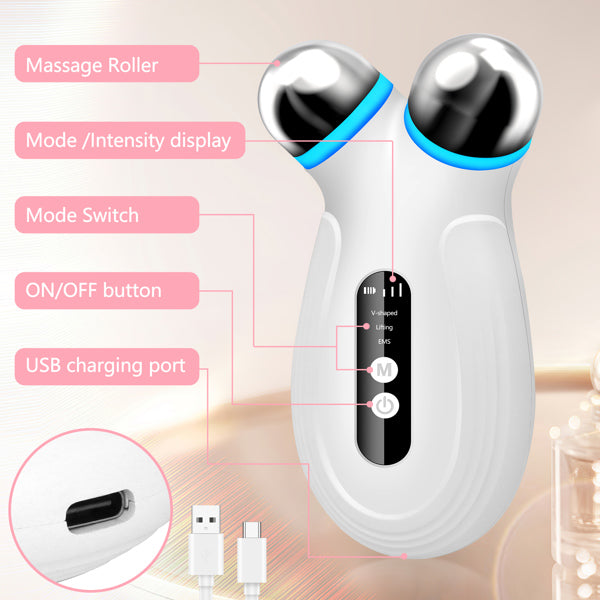 EMS microcurrent facial massager face lift device