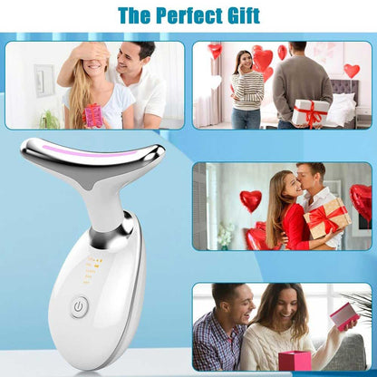 LED neck and face massager for double chin and jawline