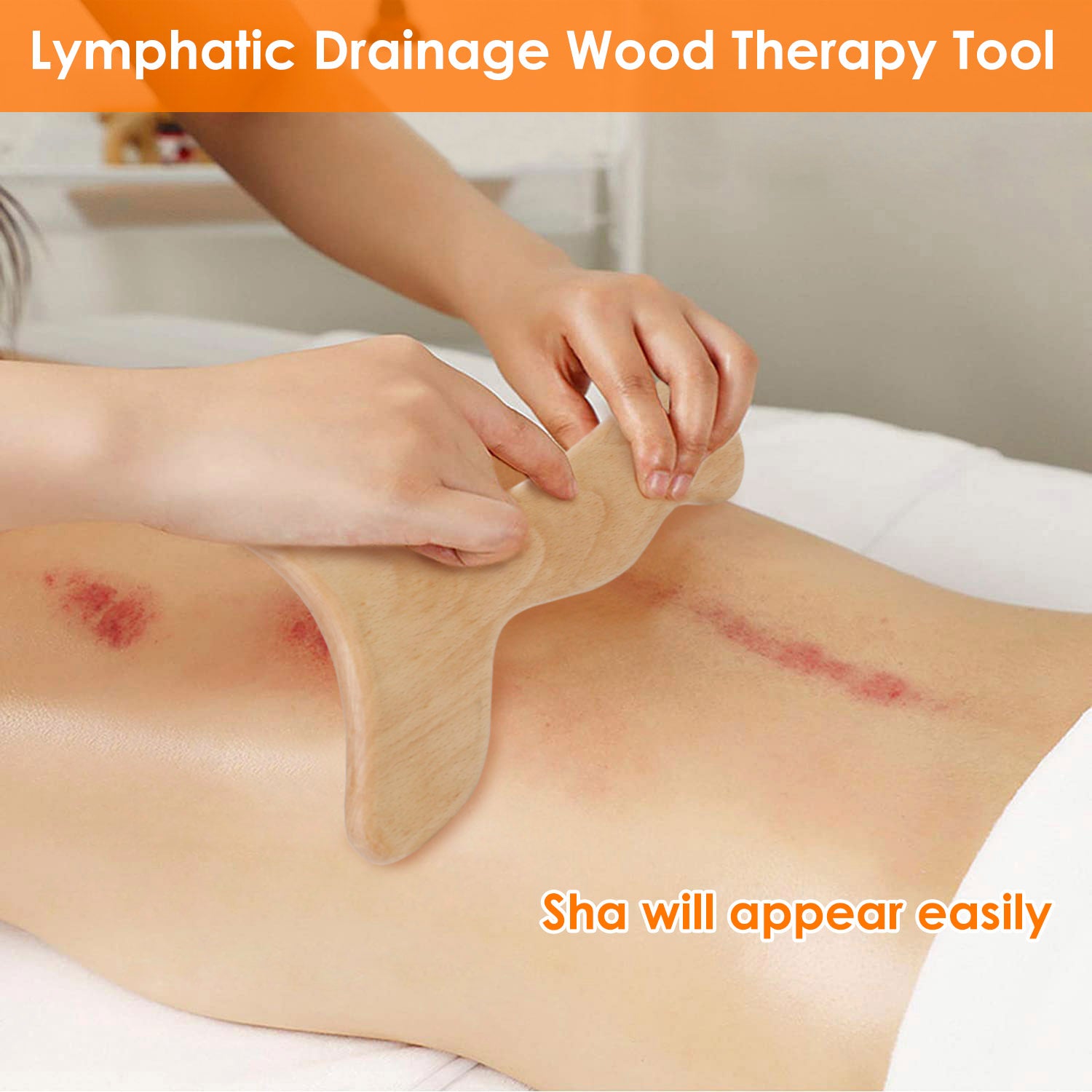 Wood therapy lymphatic drainage massage paddle for body sculpting