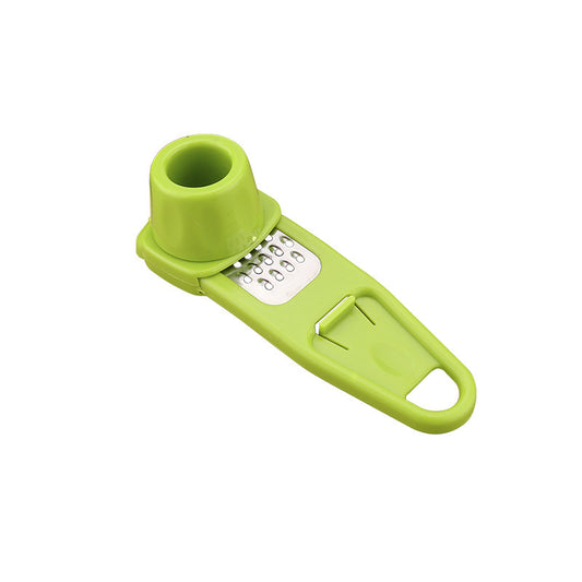 Manual garlic press and seasoning grinder