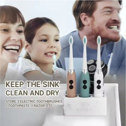 Countertop toothbrush and toothpaste organizer stand