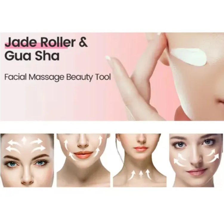 Gua sha facial tool set natural resin face massager