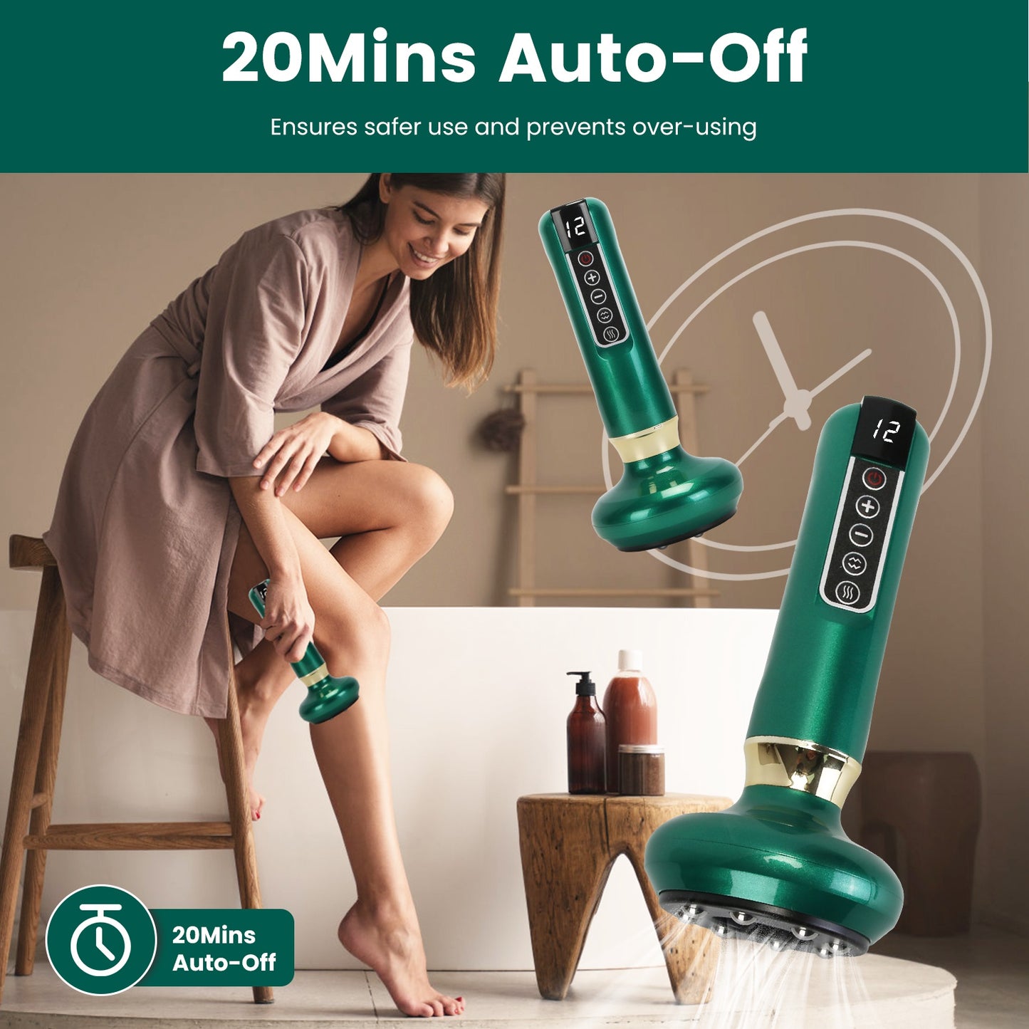 Electric cupping massager with vacuum suction and heat