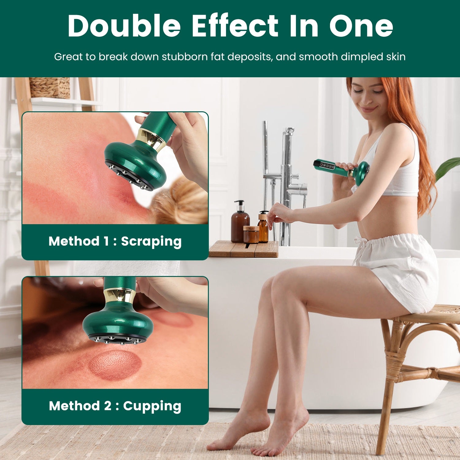 Electric cupping massager with vacuum suction and heat