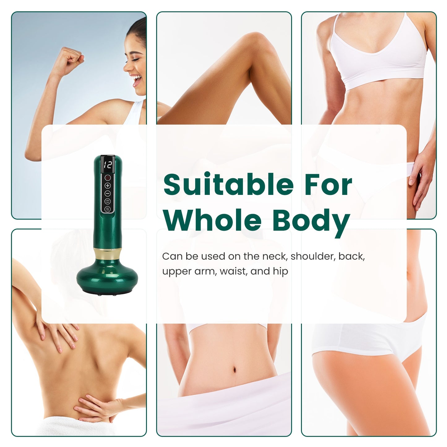 Electric cupping massager with vacuum suction and heat