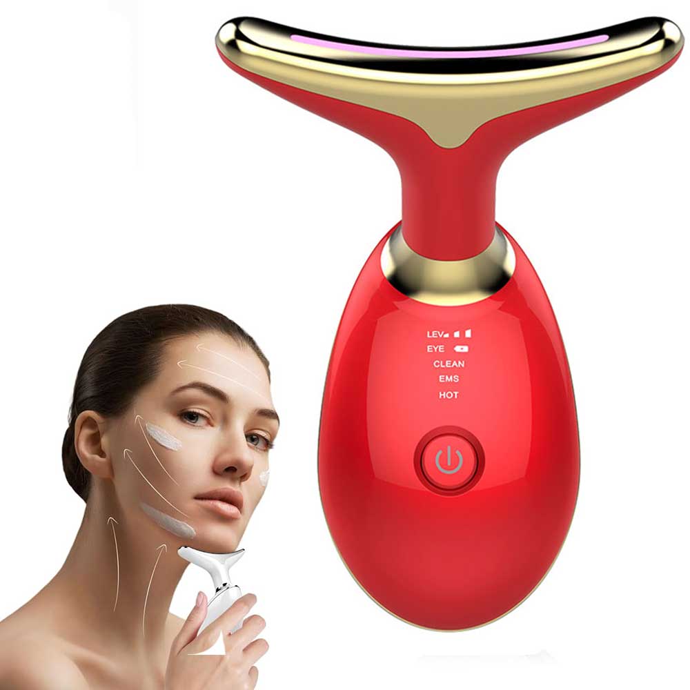 LED neck and face massager for double chin and jawline