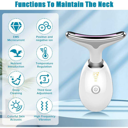 LED neck and face massager for double chin and jawline