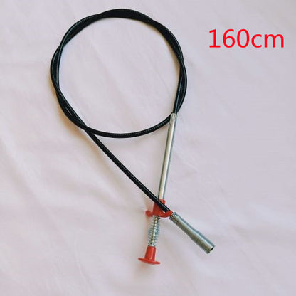 Flexible spring drain clog remover tool