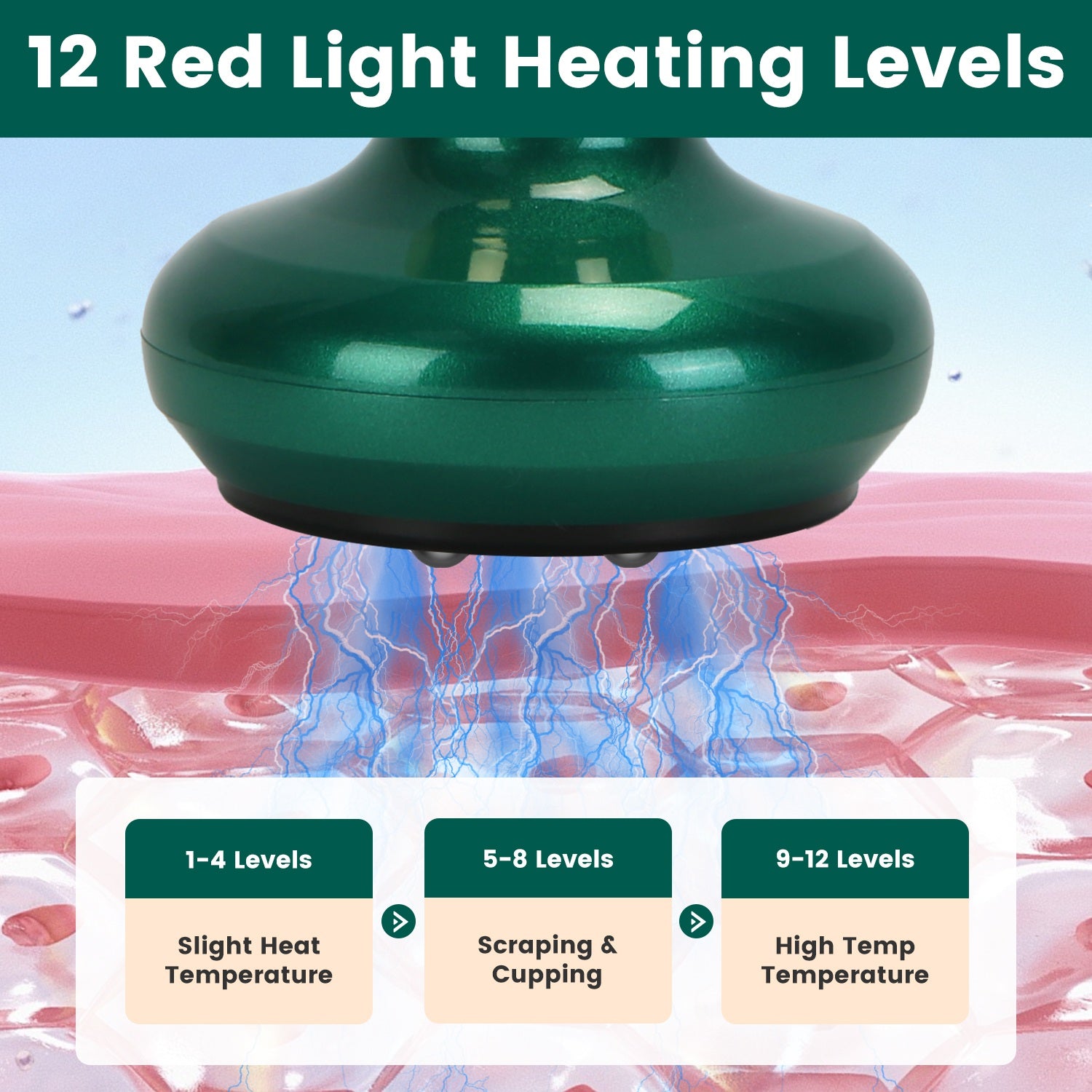 Electric cupping massager with vacuum suction and heat