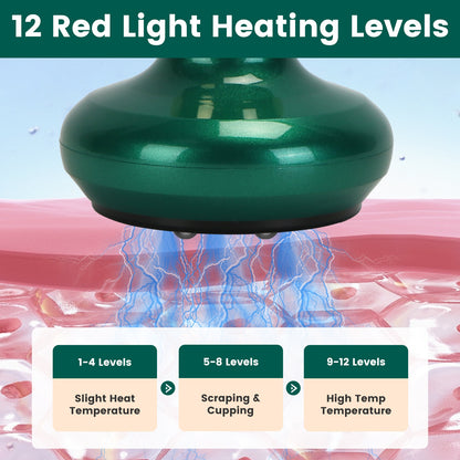Electric cupping massager with vacuum suction and heat