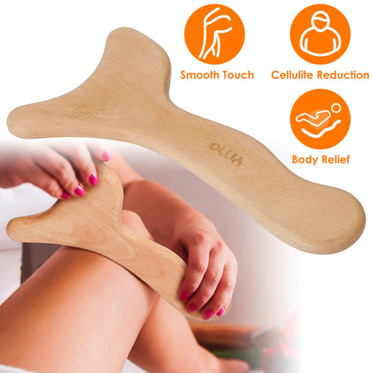 Wooden lymphatic drainage massage paddle body sculpting tool