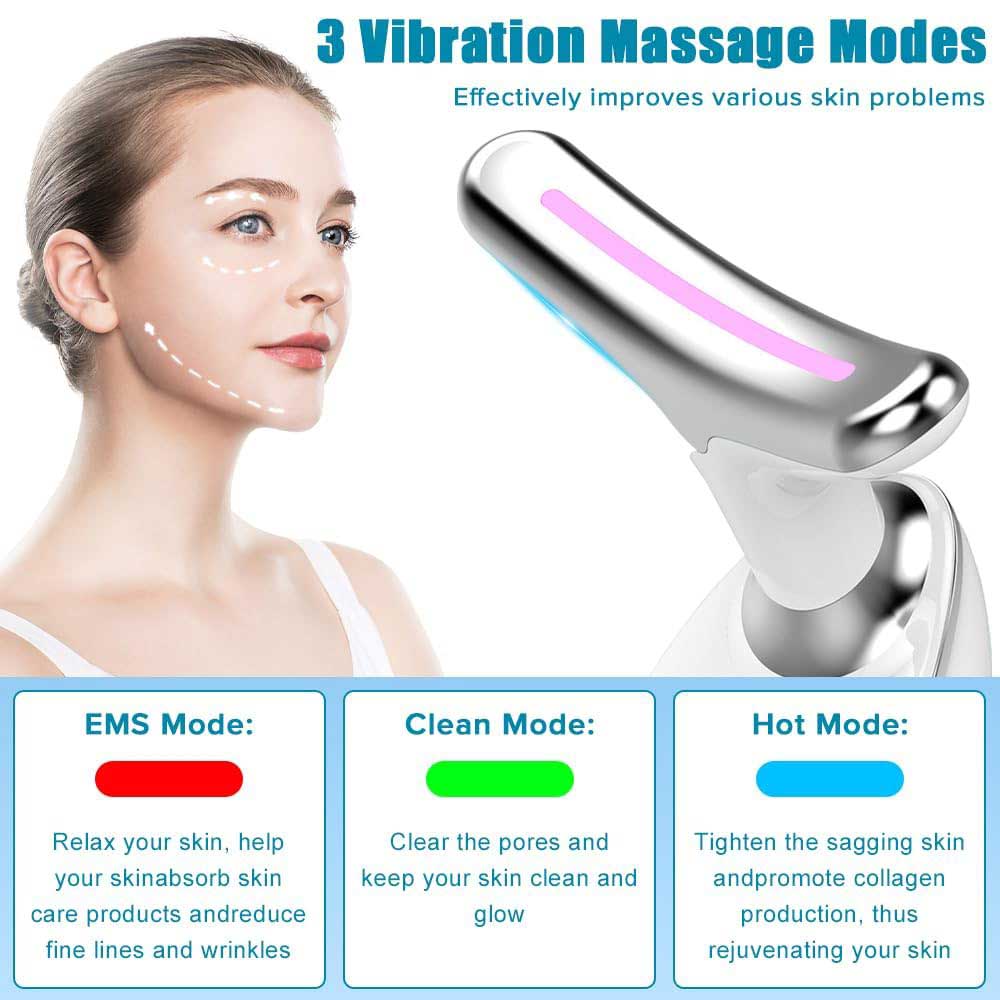 LED neck and face massager for double chin and jawline