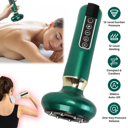 Electric cupping massager with vacuum suction and heat