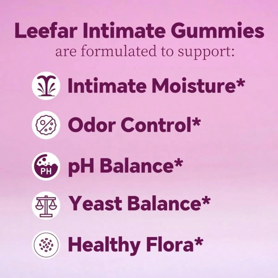 LEEFAR Her Juicy Feminine Probiotic Gummies – All-In-One pH Balance & Moisture Support with Slippery Elm, Prebiotics & Lactobacillus Blend for Women | Hawaiian Pineapple | 60 Count