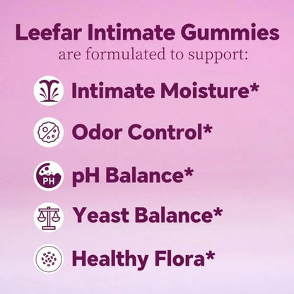 LEEFAR Her Juicy Feminine Probiotic Gummies – All-In-One pH Balance & Moisture Support with Slippery Elm, Prebiotics & Lactobacillus Blend for Women | Hawaiian Pineapple | 60 Count