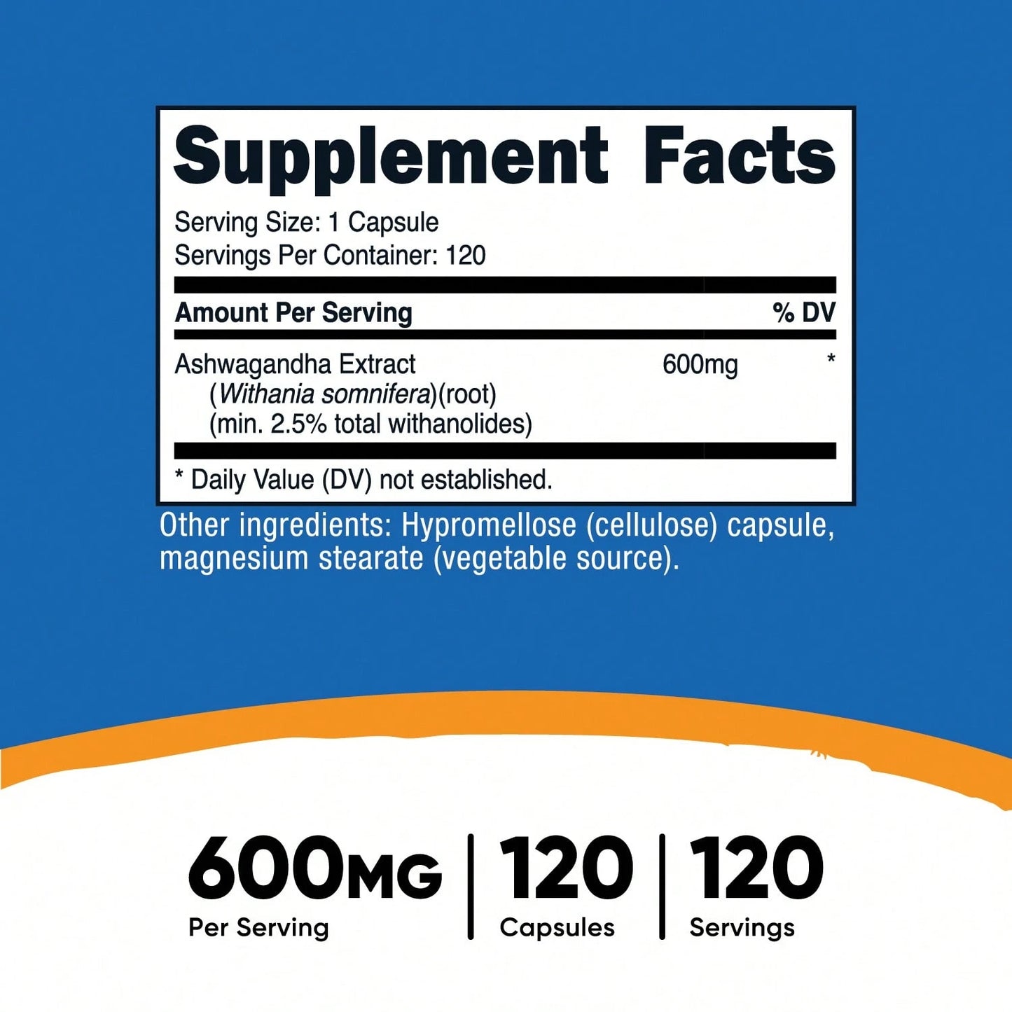 Nutricost Ashwagandha 600mg Capsules – Stress Relief & Cortisol Support | Adaptogen Herbal Supplement for Sleep, Energy & Mood | Non-GMO, Gluten-Free, Vegetarian | 120 Capsules (4-Month Supply)