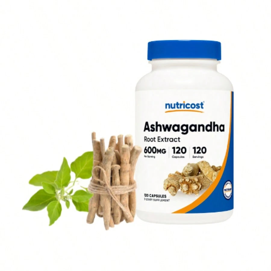 Nutricost Ashwagandha 600mg Capsules – Stress Relief & Cortisol Support | Adaptogen Herbal Supplement for Sleep, Energy & Mood | Non-GMO, Gluten-Free, Vegetarian | 120 Capsules (4-Month Supply)