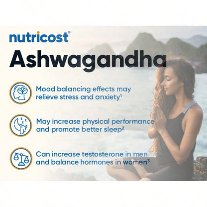 Nutricost Ashwagandha 600mg Capsules – Stress Relief & Cortisol Support | Adaptogen Herbal Supplement for Sleep, Energy & Mood | Non-GMO, Gluten-Free, Vegetarian | 120 Capsules (4-Month Supply)