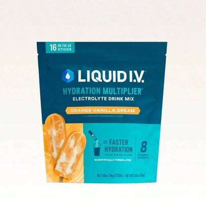 Liquid I.V. Hydration Multiplier – Orange Vanilla Dream Electrolyte Powder Drink Mix | 3x Electrolytes, Vitamin C & B Vitamins | Non-GMO, Gluten-Free | 16 Single-Serve Stick Packs