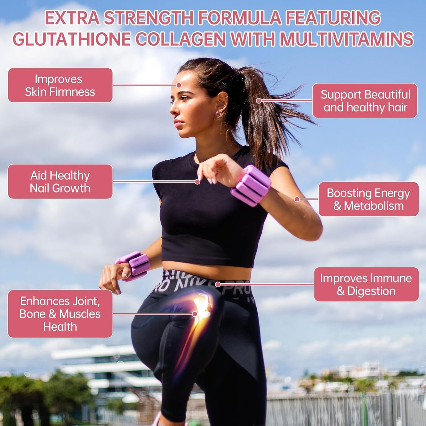 Glutathione Collagen Glow Gummies – Skin Brightening & Anti-Aging Supplement with Vitamin C, E & Glutathione for Women | Cherry Flavor | 60 Count
