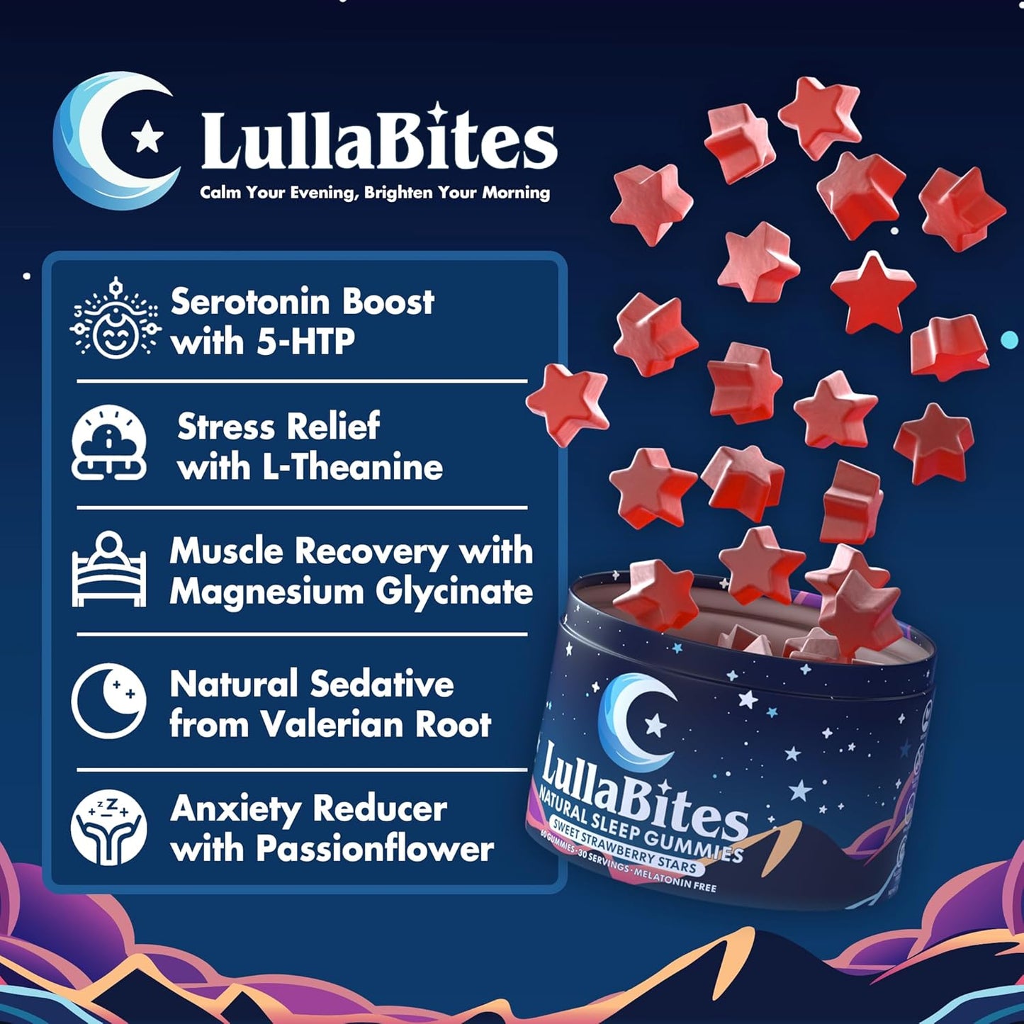 Sleep Gummies with Melatonin, L-Theanine, Chamomile & Lavender – Drug-Free Nighttime Sleep Aid to Fall Asleep Faster & Wake Refreshed | Vegan, Berry Flavor