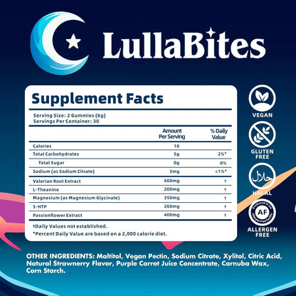 Sleep Gummies with Melatonin, L-Theanine, Chamomile & Lavender – Drug-Free Nighttime Sleep Aid to Fall Asleep Faster & Wake Refreshed | Vegan, Berry Flavor