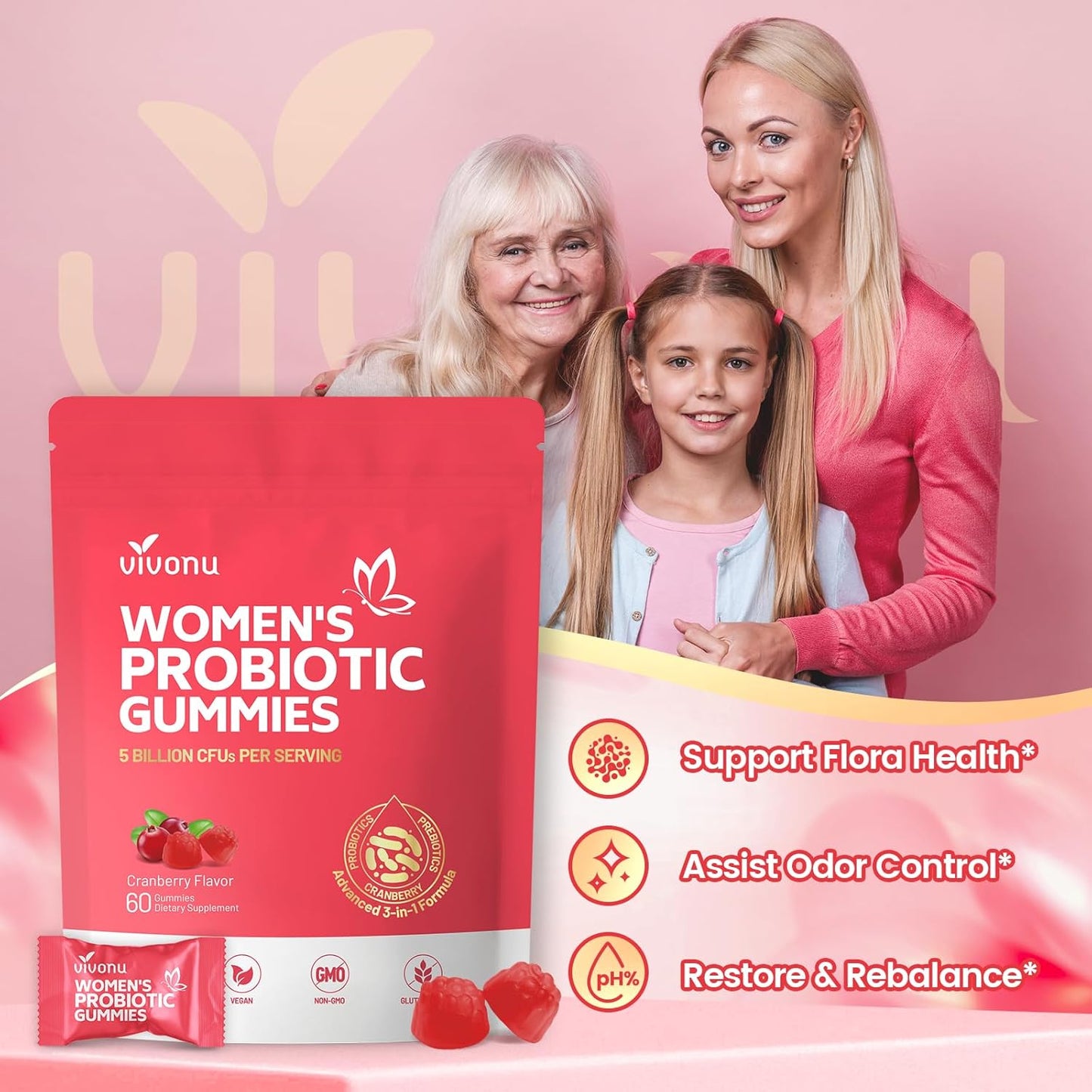 Cranberry Supplement – Concentrated Whole-Fruit Cranberry for Urinary Tract & Bladder Health | Sugar-Free, Antioxidant-Rich Daily Support for Women